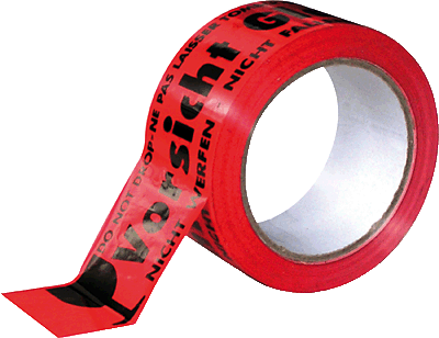 Signalklebeband/2160 50mm x 66m rot/schwarz Vorsicht Glas