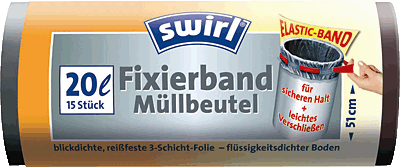 Swirl Müllbeutel/4006508174201 20 l schwarz Fixierband Inh.15