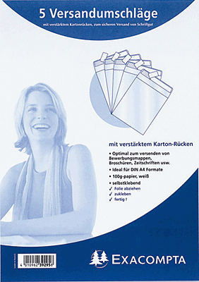 Exacompta Versandtaschen für Bewerbungsmappen/39295SB weiß Inh.5