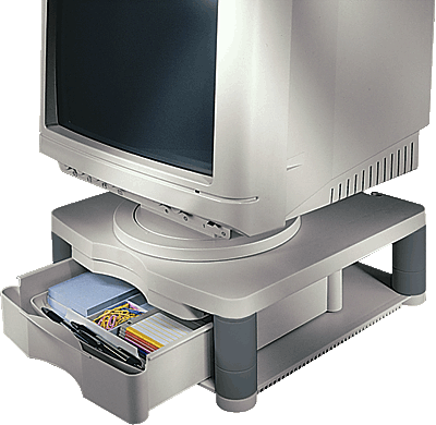 Fellowes Monitor Stand Plus/91713 340x350x120 platin/graphit Kunstoff Inh.1