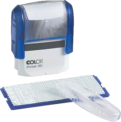 Colop Textstempel Printer 20/1 Set/1092502200 14 x 38 mm Kissenfarbe schwarz 4-zeilig