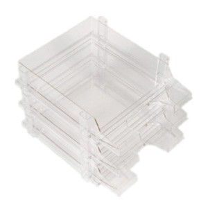 helit 3er-Briefablage, ausziehbar, transparent