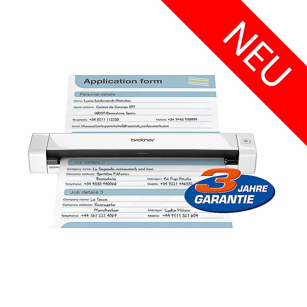 Brother DS-620 mobiler Scanner 3 Jahre Garantie