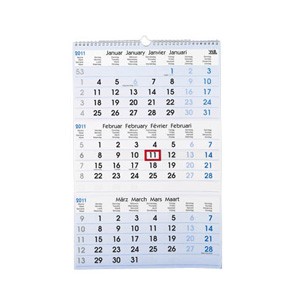 3-Monatskalender 2011 blau, 3 Stück