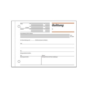 Sigel Formularbuch "Quittung inkl. Mwst.", 50 Blatt