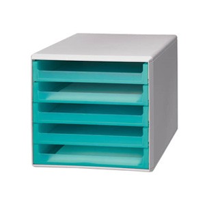 Schubladenbox offen, aquamarin