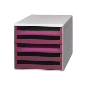 Schubladenbox offen, brombeer-transparent