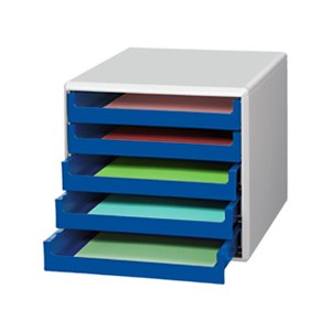 Schubladenbox offen, blau