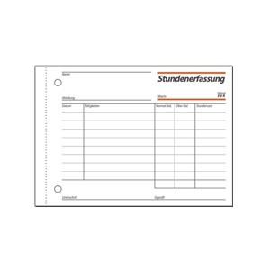 Sigel "Stundenerfassung", 50 Blatt
