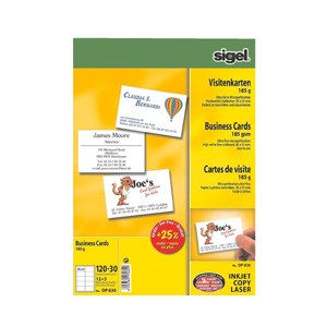 Sigel Visitenkarten, 185g/m², 150 Karten