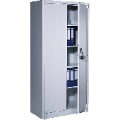 C+P Feuergeschützter Flügeltürenschrank/1181-00 H122,6xB120xT50 cm lichtgrau