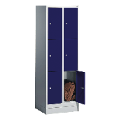 C+P Fächerschrank 2x3 Fächer/8020-203 H180xB61xT50 cm lichtgrau/blau