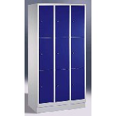 C+P Fächerschrank 3x3 Fächer/8020-303 H180xB90xT50 cm lichtgrau/blau
