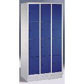 C+P Fächerschrank 3x4 Fächer/8020-304 H180xB90xT50 cm lichtgrau/blau
