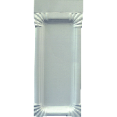Papstar Pappteller m. Anfasser /11716 8x21cm weiß Würstchenpappen 8x21cm Inh.20