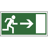 Rettungswegschild aus Kunststoff Notausgang rechts/568 297x148mm