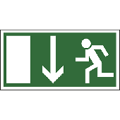 Rettungswegschild aus Folie Notausgang /166028100 297x148 mm Notausgang unten