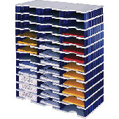 styrodocSortierstation  trio mit 36 Fächern/268-0312.38 723x331x853mm grau/blau