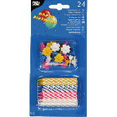 Papstar Geburtstagskerzen/12730 H 6 cm farbig sortiert Inh.24