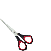 WEDO Schere Universal m. ergonomischen Soft-Griffen/97665 16cm schwarz/rot spitz