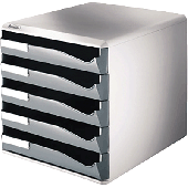 Leitz Bürobox 5 Schübe/5280-00-89 291x292x352 dunkelgrau Inh.1