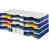 styrodoc Sortierstation  trio mit 12 Fächern/268-0304.38 723x331x293mm grau/blau