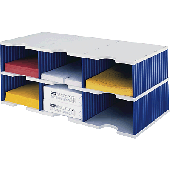 styrodoc Sortierstation trio Jumbo mit 6 Fächern/268032238 723x331x293 grau/blau