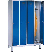 EVOLO Garderobenschrank/48010-40-7035 H185xB119xT50 cm lichtgrau/blau