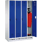 EVOLO Garderobenschrank/48020-40-7035 H180xB119xT50cm lichtgrau/blau