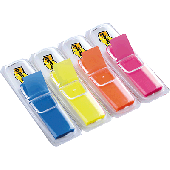 Post-it Index transparent Film/683HF4 11,9x43,2 mm blau/gelb/orange/pink Inh.140