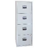 Light Büroschubladenschrank /PFA4F445 H1283xB413xT400 mm lichtgrau