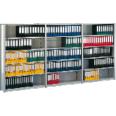 Meta Büro Steck/60880 H220xB100xT30cm lichtgrau 7 Böden 72 Ordner Einfachregal