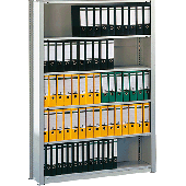 Meta Büro Steck/77667 H185xB100xT30 cm lichtgrau 6 Böden 60 Ordner Einfachregal