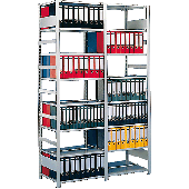 Büro Steck Compact Anbauregal 220x100x60 cm/59738 RAL 7035 lichtgrau 7 Böden
