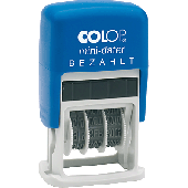Colop Datum und Textstempel MiniDater S 160/L2/S160/L2 Datum 4 mm Kissen blau / rot Bezahlt