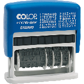 Colop Wort und Datumstempel S 120 / WD/S120/WD 43 x 4 mm Kissen rot / blau Wortband + Datum