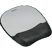 Fellowes Memory Foam Handgelenkauflage mit Mauspad Design Silberstreifen/9175801 silber/schwarz