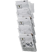 Helit Wandprospektständer A4/H6103102 A4 hoch glasklar 5er Wandsystem
