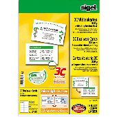 Sigel Visitenkarten 3C/LP850 85x55 mm (A4) hochweiß 225 g/qm Inh.100 ST=10 BL