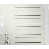Leitz Papierregister Blanko/1224-85 240x300mm grau A4 halbe Höhe Inh.15 Blatt