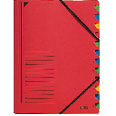 Leitz Ordnungsmappe/3912-00-25 245x320 mm für:A4 rot 12-teilig 400 g/qm