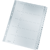 Leitz Kartonregister Zahlen/4326-00-00 A4, 225 mm, 297 mm grau 1-20 160g/qm