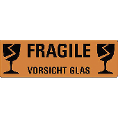 Avery Zweckform Hinweis-Etiketten Vorsicht Glas/3050 119x38 mm rot Inh.10