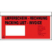Dokumententaschen DL Lieferschein-Rechnung/722182 rot/schwarz 230x110 mm 70my Inh.500