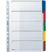 Leitz Kartonregister Blanko 160 g/qm/4320-00 A4/B225xH297 mm grau 5-teilig