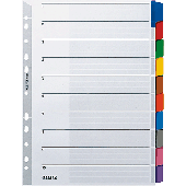 Leitz Kartonregister blanko 160 g/qm/4321-00 A4/B225xH297 mm grau 10-teilig