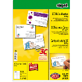 Sigel Visitenkarten 3C/LP800 85x55 mm (A4) hochweiß 250 g/qm Inh.100 ST=10 BL