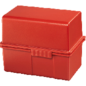 HAN Karteibox DIN A8 quer/978-17 rot Kunststoff Inh.100 Karten + A-Z Register