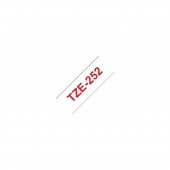 Brother TZe-252 Schriftband 24mm x 8m rot auf weiß selbstklebend
