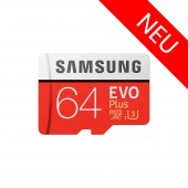 Samsung Evo Plus 64 GB microSDXC Speicherkarte (100 MB/s, Class 10, UHS-I, U3)